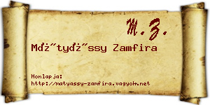 Mátyássy Zamfira névjegykártya